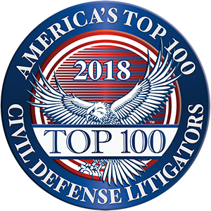 America's Top 100 Civil Defense Litigators 2018® Recipient Award