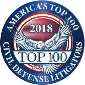 America's Top 100 Civil Defense Litigators 2018® Recipient Award