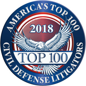 America's Top 100
Civil Defense Litigators 2018® Recipient Award