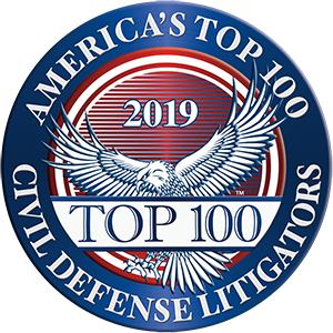 America's Top 100 Civil Defense Litigators 2019® Recipient Award